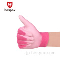 Hespaxカスタムロゴ安価なPUコーティングハンドグローブ